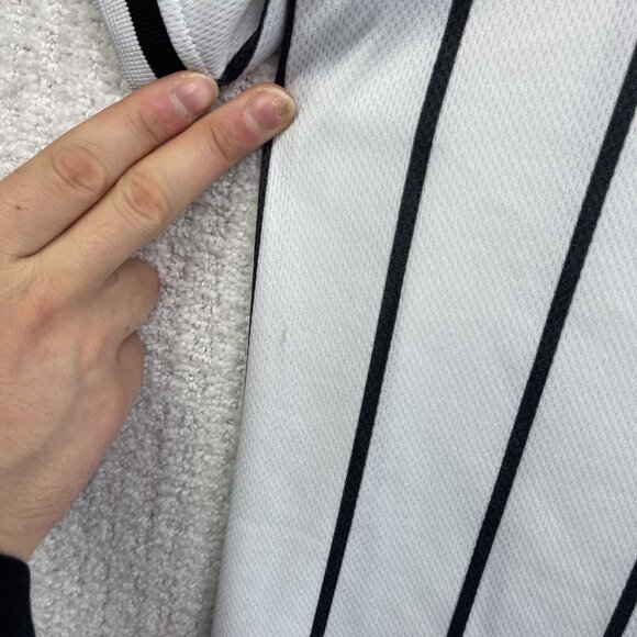 URBN IDNTY Baseball Jersey LA Los Angeles Button Up White / Black Striped Men S - Picture 14 of 16